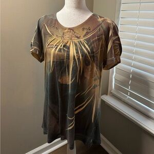 Women's 2000s bling accent top